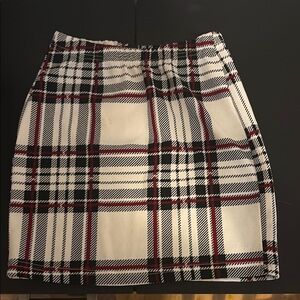 SHEIN Cream Pleated Mini Pencil Skirt Casual